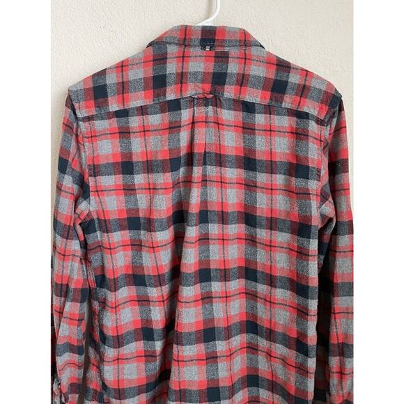 Denim & Flower Mens Medium Red 100% Cotton Flannel Button Up Shirt Preowned - Picture 8 of 10